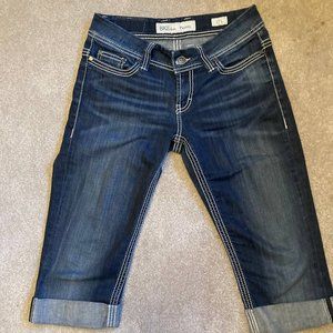 BKE Denim Peyton Capri Cuff 27 Dark Wash